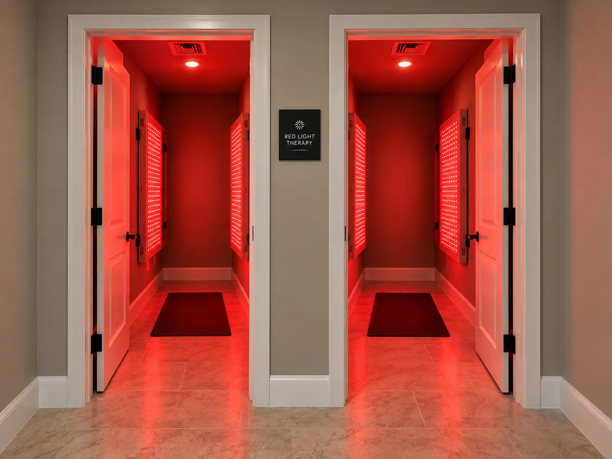 Two red light therapy rooms at CRYO850 Niceville